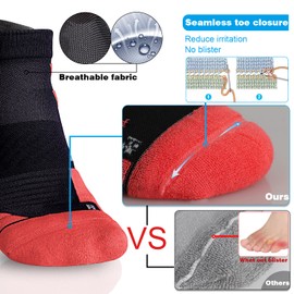 Hylaea Now Show Running Socks with Cushion Pad for Athletic Sport Tab Coolmax Low Cut Socks Moisture Wicking, No Blister, Seamless, Anti-Odor Blue Green Red Medium