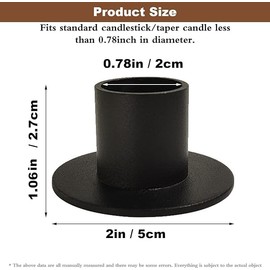 Gute Taper Candle Holder, Candle Holders for Pillar Candles, Matte Black Candlestick Holder Centerpieces for Home Decoration, Wedding Anniversary, Party, Housewarming Gifts,Set of 4,Round