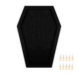YCCYYCCY Coffin Felt Bulletin Board, Gothic Decor Bulletin Board for Table Top or Wall, Coffin Message Board with Pins, Gothic Decor for Home, Office, Bistro and School(1pc)