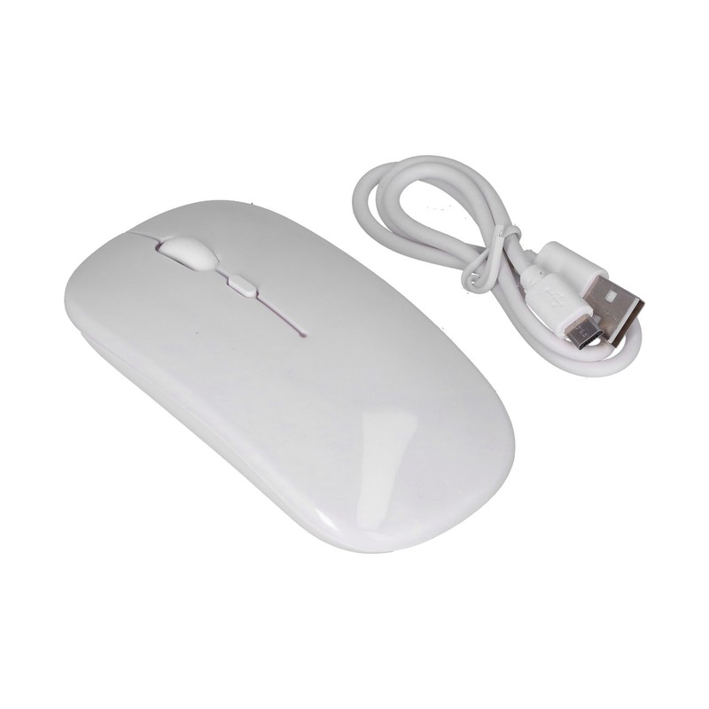 Wireless Mouse Rechargeable DualMode 2.4G Ergonomic Mute Optical Computer Accessories(White