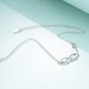 Infinity Ankle Bracelet for Women, 925 Sterling Silver Charm Adjustable