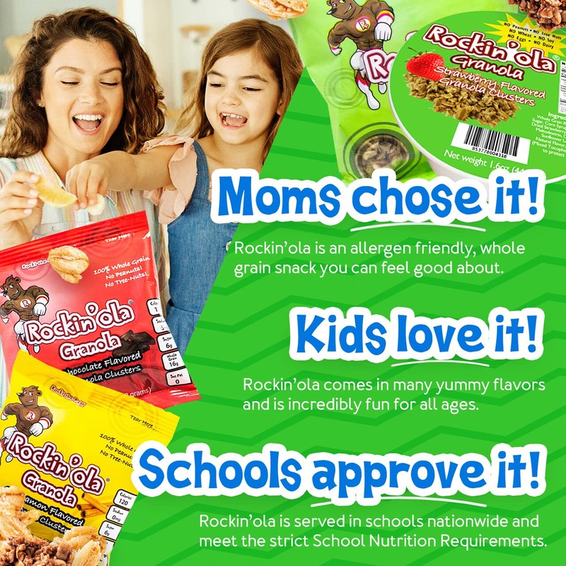 Rockin'Ola Granola Clusters, Quick Breakfast Snack, Allergen Free, No Artificial