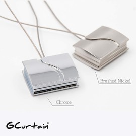 Gcurtain Square Magnetic Curtain Tiebacks Curtain Clips, Pack of 2 Curtain Holdbacks Magnet for Large, Wide or Thick Window Curtains, Set of 2 (15.75 Inch Long), Brushed Nickel