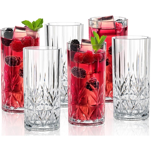 Bravario Unbreakable Plastic Drinking Water Tumblers, Dishwasher Safe 100% Tritan