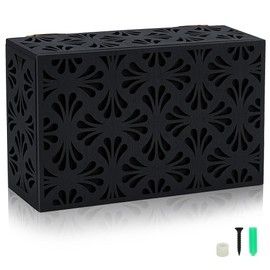 CUTHOLLOW Doorbell Chime Cover Box Plate for Wall Inside, Aesthetic Wooden Doorbell Cover for Home Upgrade Outdoor Indoor, Universal Fit and Easy to Install Decorative Modern Doorbell Box Only, Black