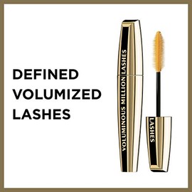 L’Oreal Paris Makeup Voluminous Million Lashes Mascara, Volumizing, Defining, Smudge-Proof, Clump-Free Lengthening, Collagen Infused Eye Makeup Formula, Amplifying Mascara Brush, Black, 0.3 fl. Oz