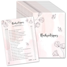 Wedding Quiz for Guests and Bride and Groom - Fun Wedding Game with Funny Questions for Guaranteed Laughs (Butterfly, Pack of 50)