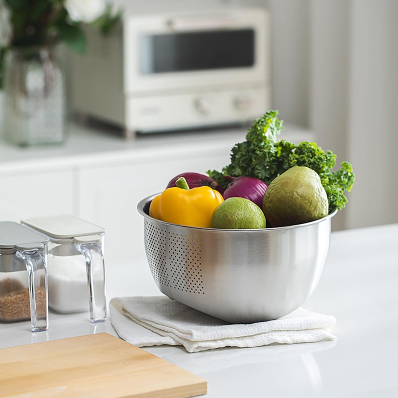 Rice Washer Strainer Bowl, Stainless Steel Quinoa Washing Bowl With