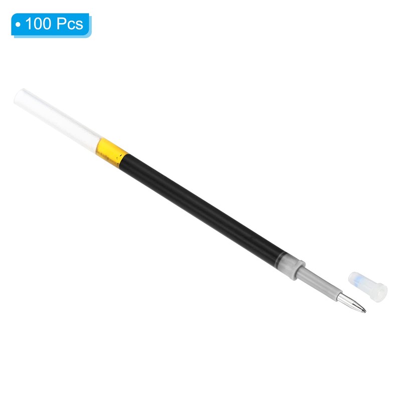 PATIKIL 0.5mm Ink Pen Refills Black, 100 Pcs Replaceable Gel
