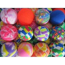 6 x Large Assorted Styles of 45mm Bouncy Balls, Jet Balls, Ideal for Party Bag Fillers, Pinata's, Stocking Fillers, Pocket Money Toys.