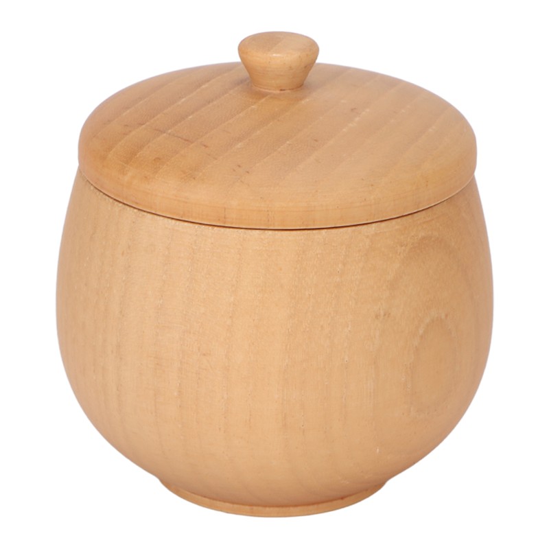 Sour Jujube Wood Condiment Jar Japanese Safe Dustproof Classic Flip