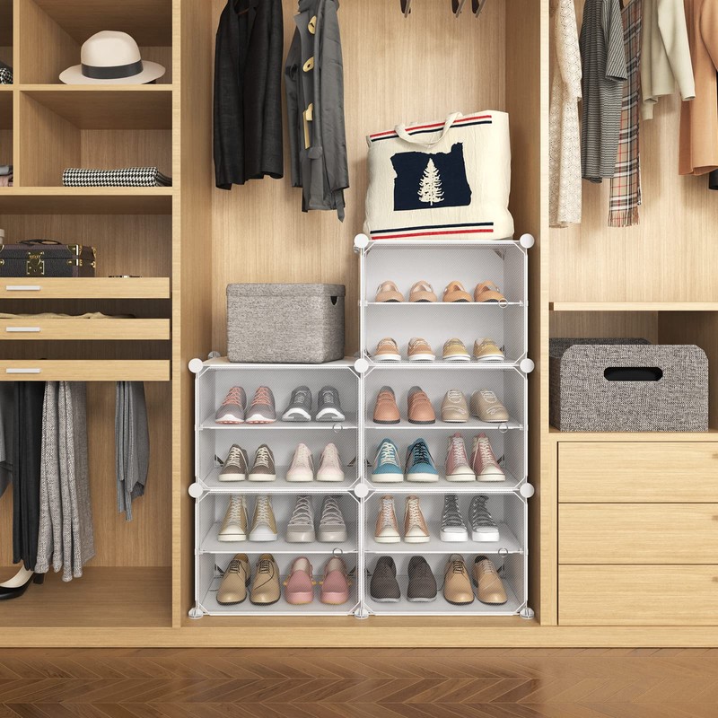 LANTEFUL 10 Tiers Tall Shoe Rack 20 Pair Shoe Organizer
