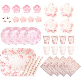 Cherry Blossom Design: Stylish Paper Plate Set (Sakura Full Bloom, 4)