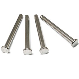 PZRT 4pcs Single Hole Clevis Pins 4mm x 40mm 304 Stainless Steel M4 Clevis Pins with Head Positioning Pins Cylindrical Pin Bolt Pin