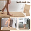 Tinideya Waffle Bathroom Rugs and Mats Sets 2 Pcs Waffle