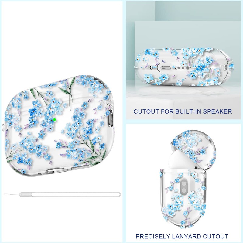Maxjoy Maxjoy for AirPods Pro 2nd Generation Case, Clear Flower