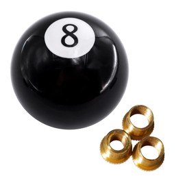 HiSport Black 8 Ball Gear Shift Knob, Round Shifter Knobs Black Billiard 8 Style Universal 4 5 6 Speed with 3 Adapters for Manual Car (M 8 * 1.25, M 10 * 1.25, M 10 * 1.5, M 12 * 1.25)