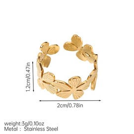 18K Elegant Flower Ring for Women, Delicate Floral Ring, Gold Fancy Trendy Ring, Perfect Jewelry for Women
