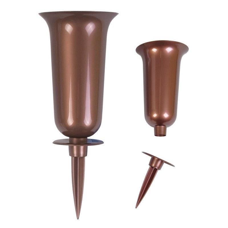 BURI Grave Vase Copper Cemetery Vase Grave Decoration Grave Decoration