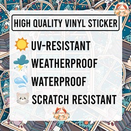 (5Pcs) Merry Bookmas Matte Sticker Reading Lover Nerd Book Addict Bookish Decal Christmas Waterproof Vinyl Stickers Adult for Laptop Kindle Tumbler Water Bottle Mug Phone Notebook - Size 3”x2.3”