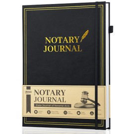 WEMATE Notary Journal Log Book with 480 Record Entries, 12″x8.5″ Hardcover Notary Book - 120gsm Thick Paper, Notary Supplies with 160 Numbered Pages, Large Capacity for Notarial Records (Black)
