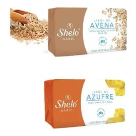 Jabón Barra Sheló Nabel Antiacné Avena 100g Pack 2 Piezas Rostro Grasa