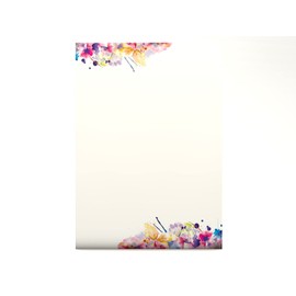 Floral Watercolour Paper of Colourful flowers – design paper 50 sheets