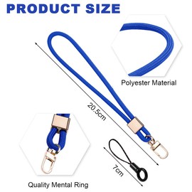 Vicloon Wrist Lanyard Key Chain, Wristlet Lanyard Strap, Lanyard Wristlet Strap Badge Lanyards with Metal Key Rings and Lanyard Phone Ring Strap for ID Badge Holder Keys Phone (Blue)
