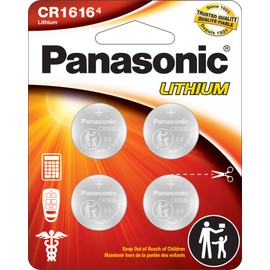 Panasonic Panasonic CR1616 3.0 Volt Long Lasting Lithium Coin Cell Batteries in Child Resistant, Standards Based Packaging, 4-Battery Pack