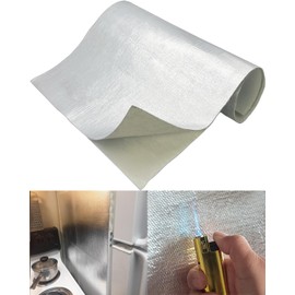 Protector de Repisa para Chimenea Escudo Térmico - 12" X 48" Barrera Térmica Aluminizada con Respaldo de Aluminio Aislamiento de Fibra de...