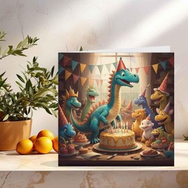 Dinosaur Birthday Card Dinosaurs 145 x 145mm