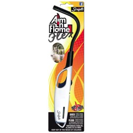 Scripto Flexible Aim n Flame Flex Multi-purpose Lighter White Candle BBQ Camping