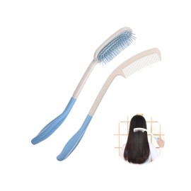 Fanwer Long Reach Handled Comb and Hair Brush Set for The Elderly And Disabled