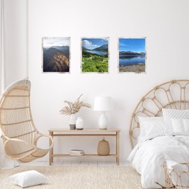 JCJMY JCJMY 14x19 Picture Frame Black for Poster Photo Picture, Horizontal and Vertical Formats for Wall Hanging, 14 x 19 Wall Gallery Poster Photo Frame with Shatter Resistant Plexiglass,Rustic White