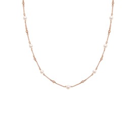 Elli Women's Filigree Necklace with Freshwater Cultured Pearls in 925 Sterling Silver Gold-Plated, Sterling Silver, None