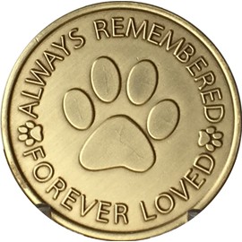 RecoveryChip Dog Memorial Always Remembered Forever Loved - Paw Prints On Your Heart Medallion