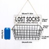 Togestar Lost Socks Laundry Sign And Basket, Wall-Mounted Lost Sock