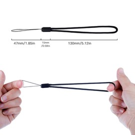 ENUODA 5 Pack Hand Wrist Lanyard Strap String for USB Flash Drives, Keys, Keychains and Other Portable Items (5pcs Black)