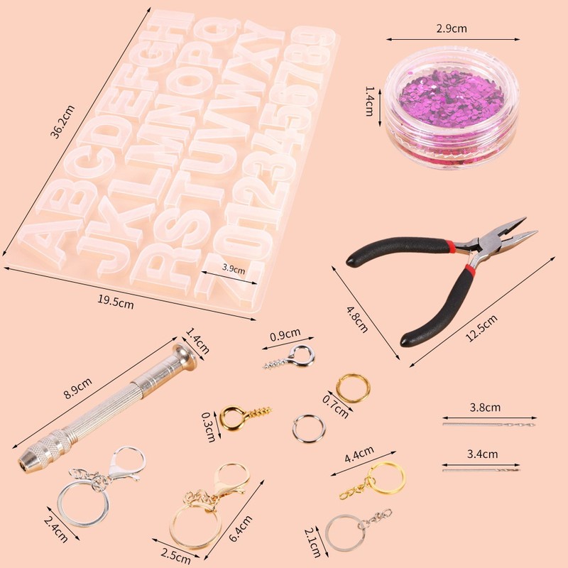 Crystal Epoxy Mold Kit DIY Alphabet Number Silicone Mould Necklace