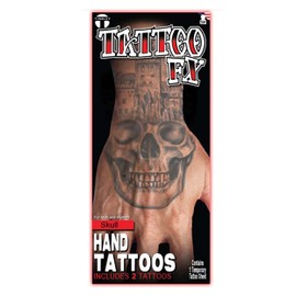 Tinsley Transfers Skull Hand Fake Tattoo FX Standard