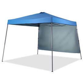 GDY 8X10 FT Pop Up Canopy Outdoor Instant Tent Slant Legs with a Sidewall,Equipment Vents, Portable Gazebo Shelter for Patio, Deck, Beach and Garden,Sky Blue.