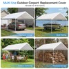 Birodeko Carport Canopy Replacement Cover, 180G Heavy-Duty PE Fabric Garage