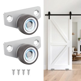 Mixizigoz Mini Side Mount Casters, Low Profile Caster Wheel- Rigid Non-Swivel Rubber Wheels for Sliding Doors, Drawers, Cabinets - Quiet Rolling, Easy Furniture Movement (1 Inch, 2)