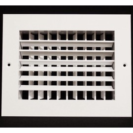 HVAC Premium 14''w X 6''h Aluminum Double Deflection Adjustable Air Supply HVAC Diffuser - Full Control Vertical/Horizontal Airflow Direction - Vent Duct Cover [Outer Dimensions: 15.6''w X 7.6''h]