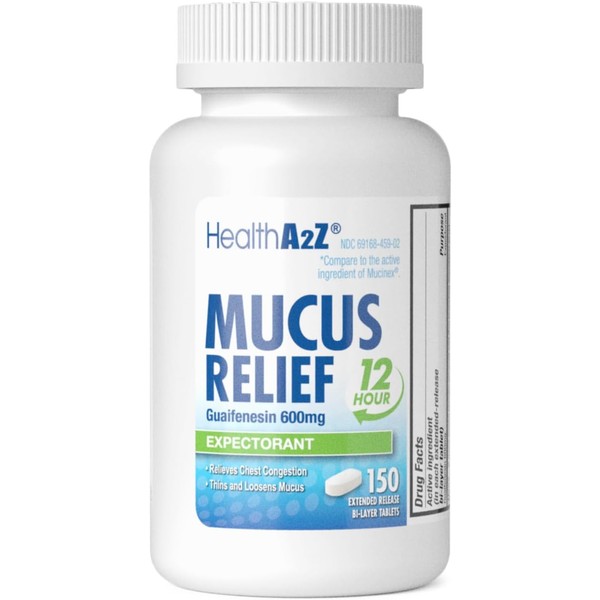 HealthA2Z® Mucus Relief | Guaifenesin 600 mg | 12 Hour