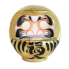 Takasaki Daruma HKDM-3-GD-9 Figurine, Gold No. 3, 4.7 x 4.3 x 5.9 inches (12 x 11 x 15 cm), Achieve Your Goals