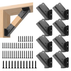 ZOBGOWE 45-Degree Angle Bracket for 2x4 Post(Actual 1.5''x3.5''), Heavy Duty Connector Brace 45-Degree Pergola Support Brace for Pergola, Gazebo Wood Post 8 Pcs
