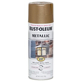 Rust-Oleum 7274830 Stops Rust Metallic Spray Paint, 11 Ounce, Antique Brass