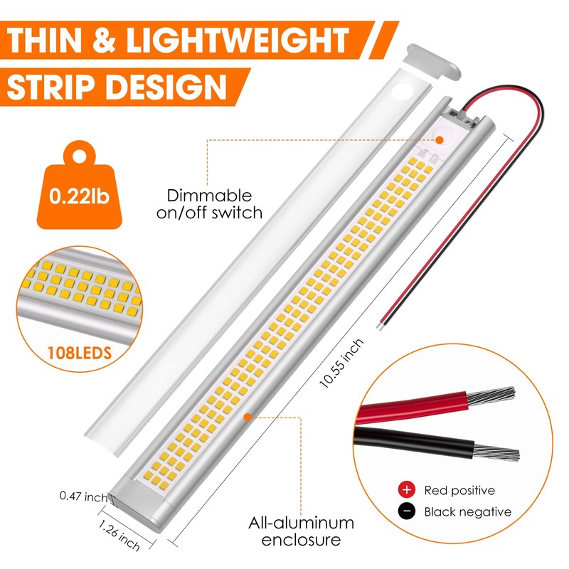 12V LED Light Strip, Enclosed Trailer Light, 12 Volt Lights,
