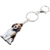 NEWEI Acrylic Sewwt Beagles Dog Keyring Rings Pendant Pet Jewellery